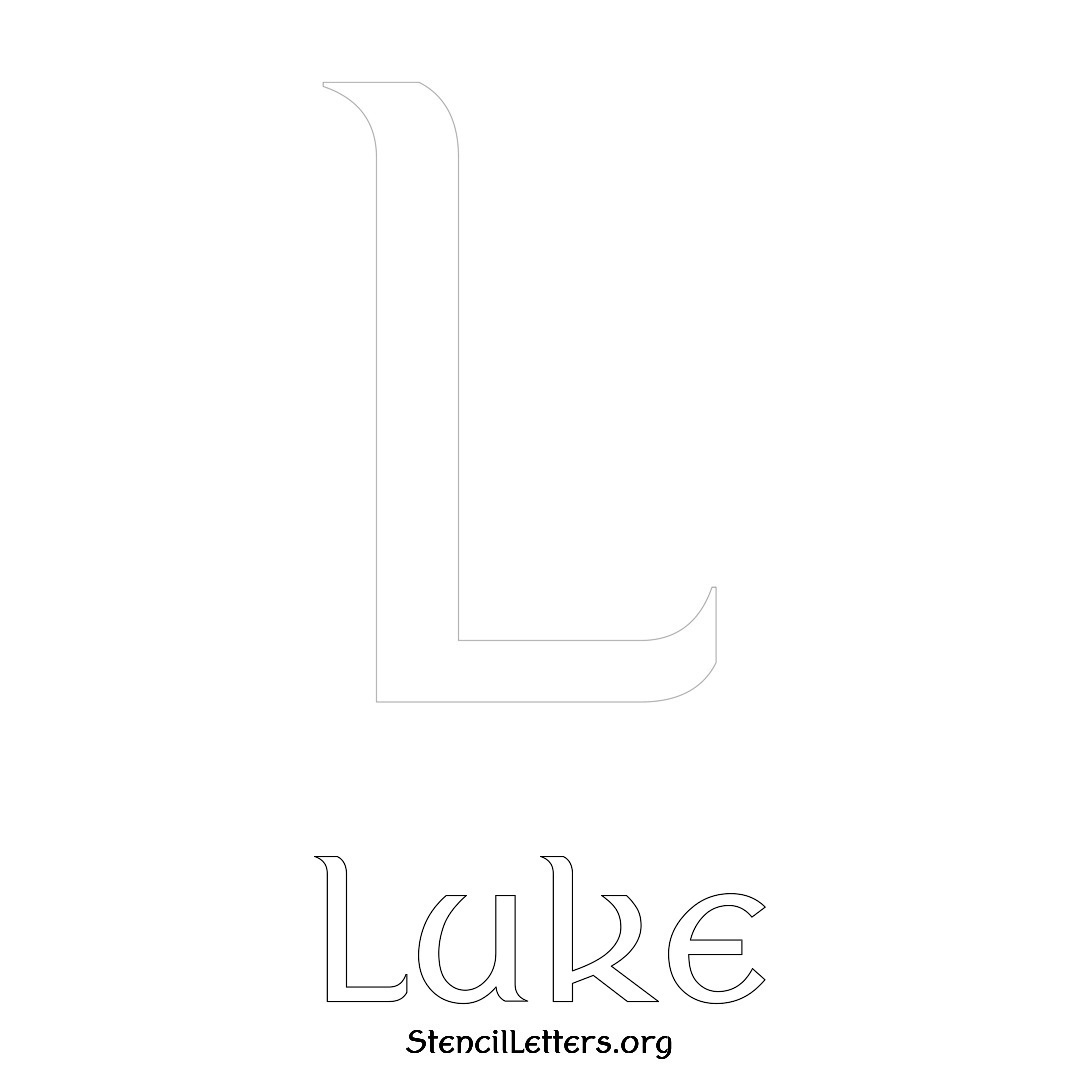 Luke printable name initial stencil in Ancient Lettering