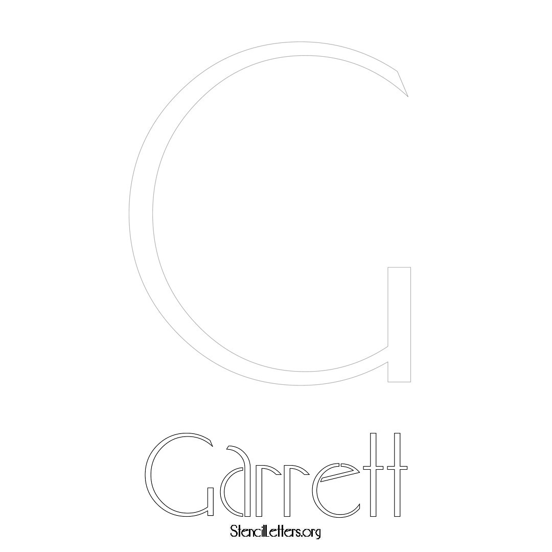 Garrett printable name initial stencil in Art Deco Lettering