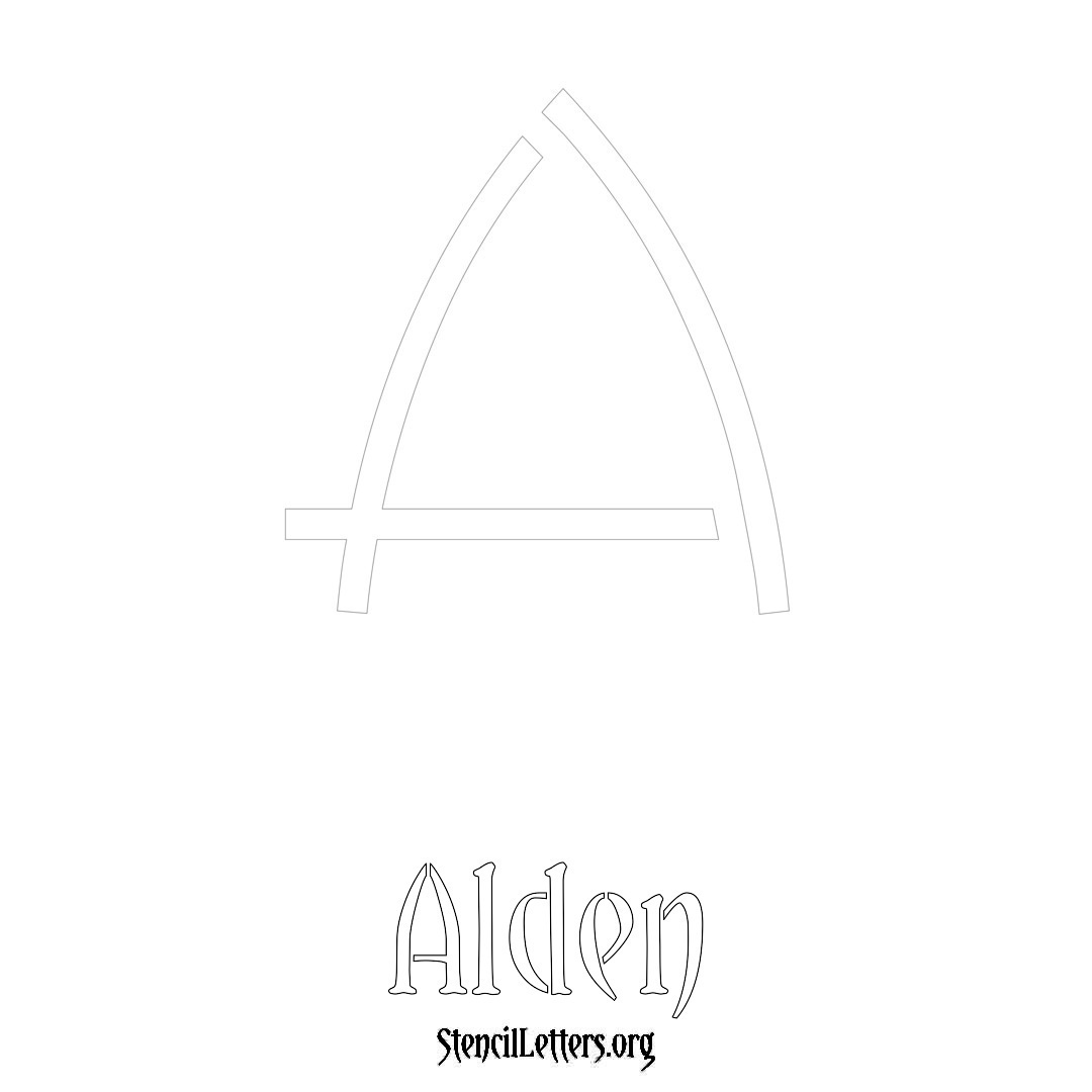 Alden printable name initial stencil in Simple Elegant Lettering