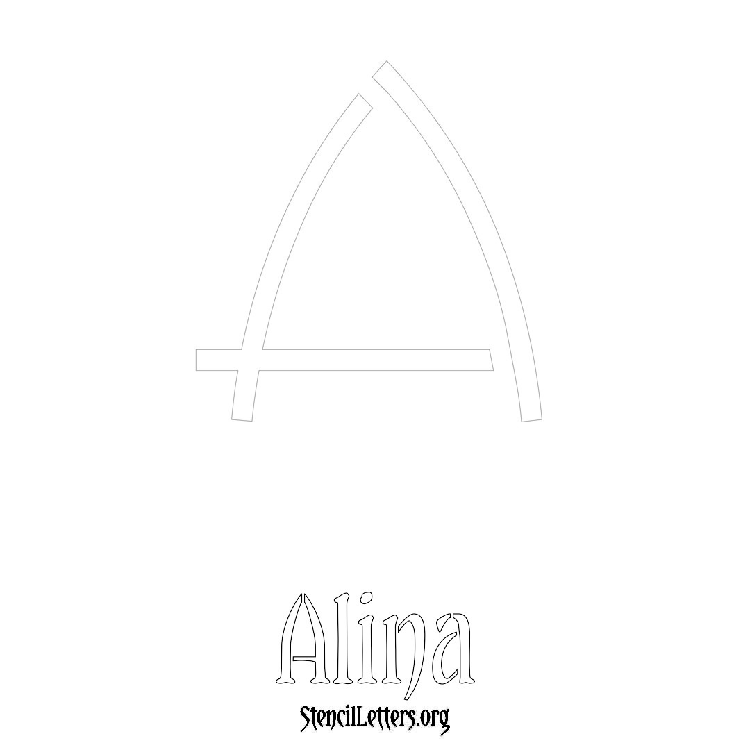 Alina printable name initial stencil in Simple Elegant Lettering