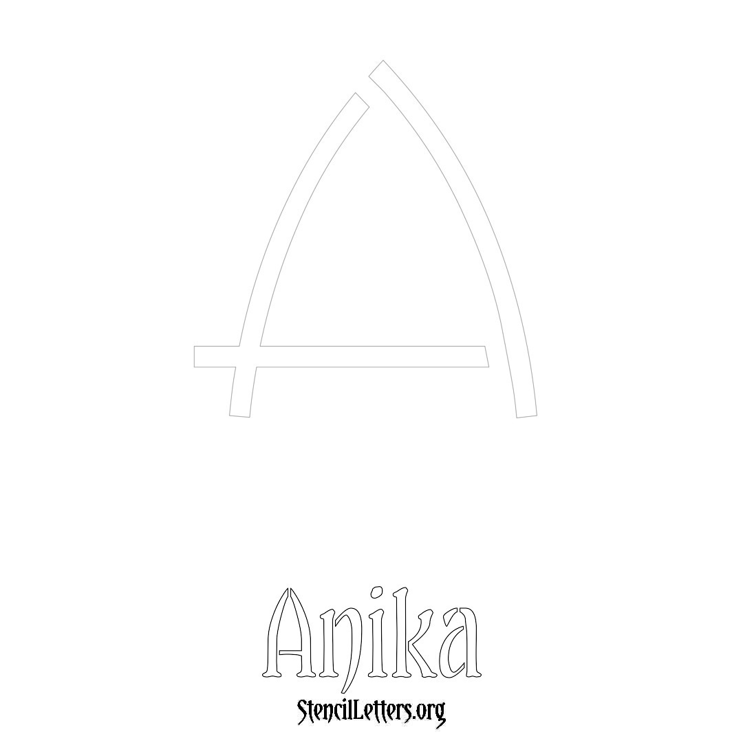 Anika printable name initial stencil in Simple Elegant Lettering