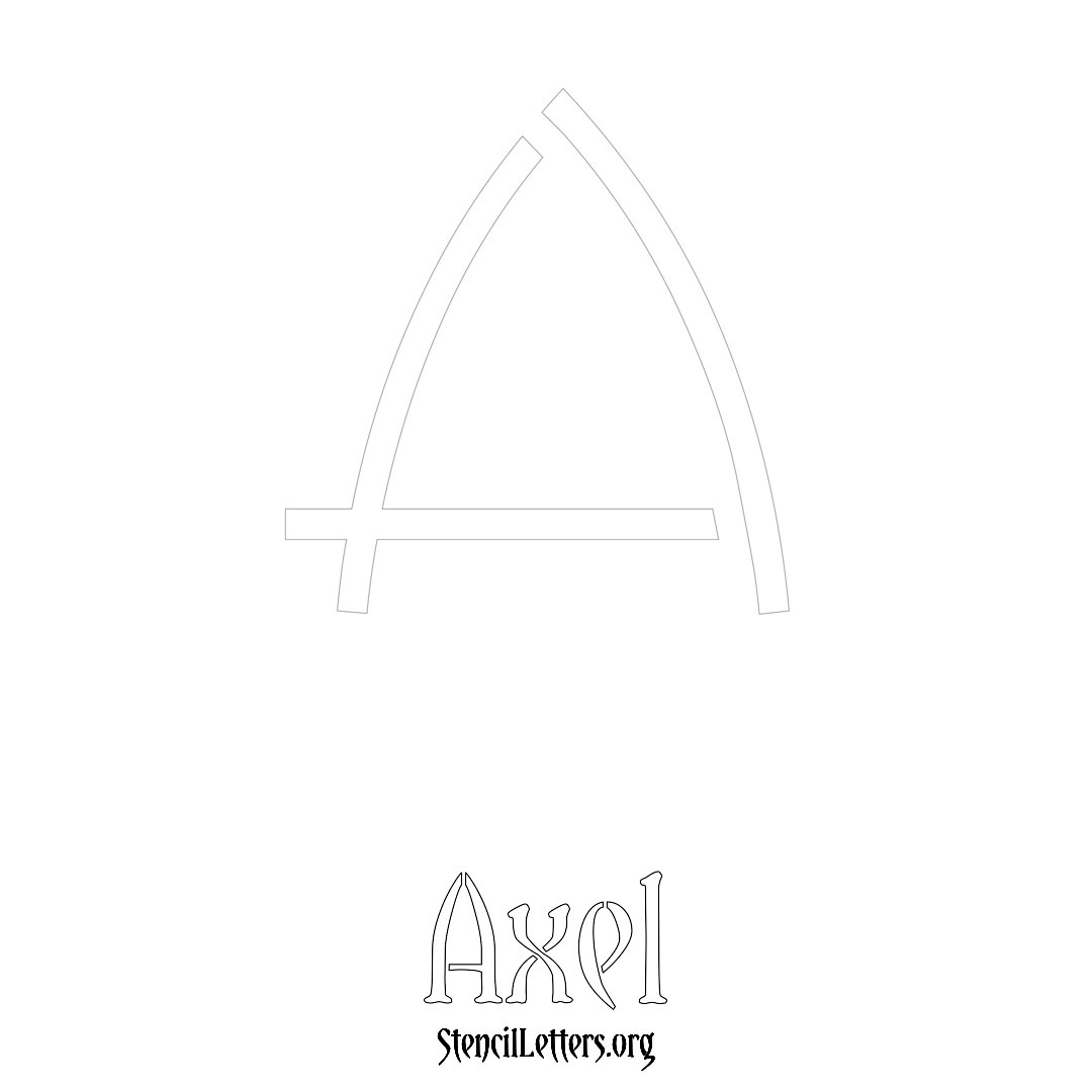 Axel printable name initial stencil in Simple Elegant Lettering