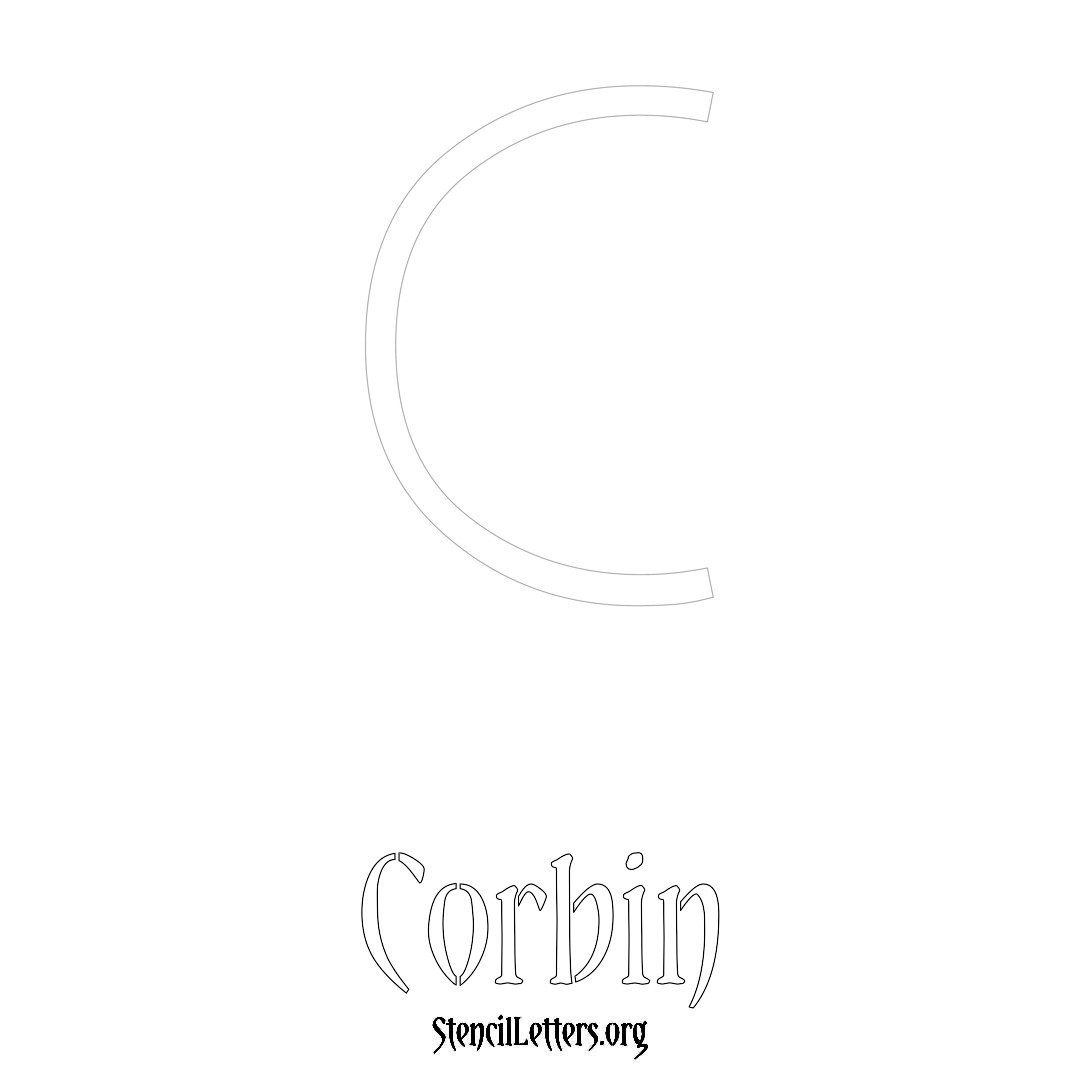 Corbin printable name initial stencil in Simple Elegant Lettering