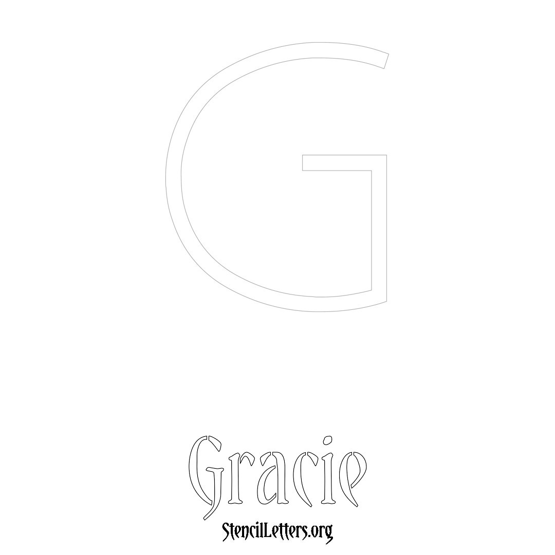 Gracie printable name initial stencil in Simple Elegant Lettering