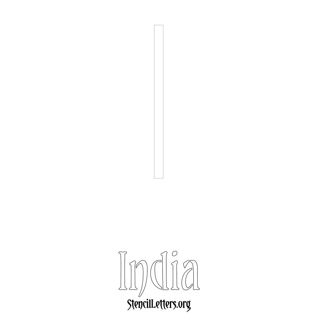 India printable name initial stencil in Simple Elegant Lettering
