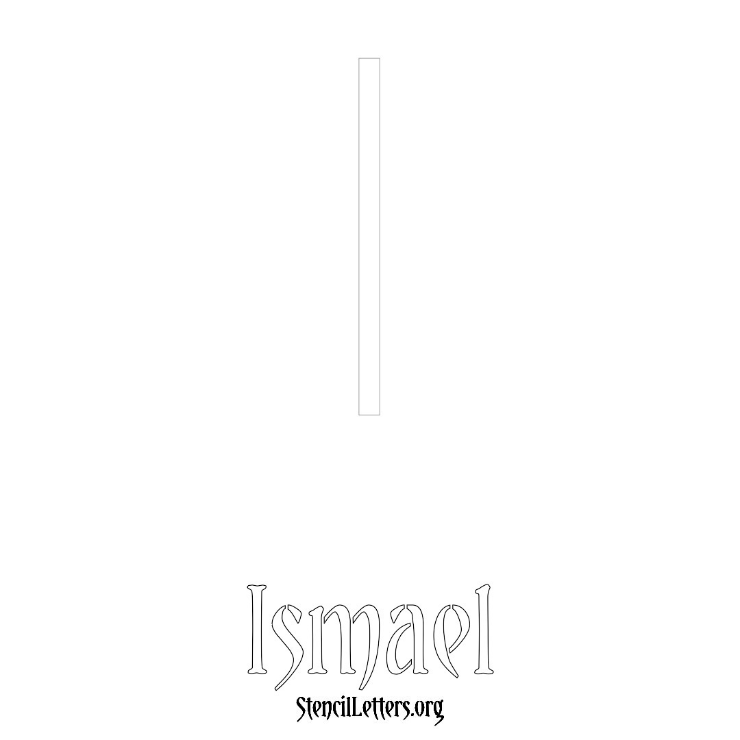 Ismael printable name initial stencil in Simple Elegant Lettering