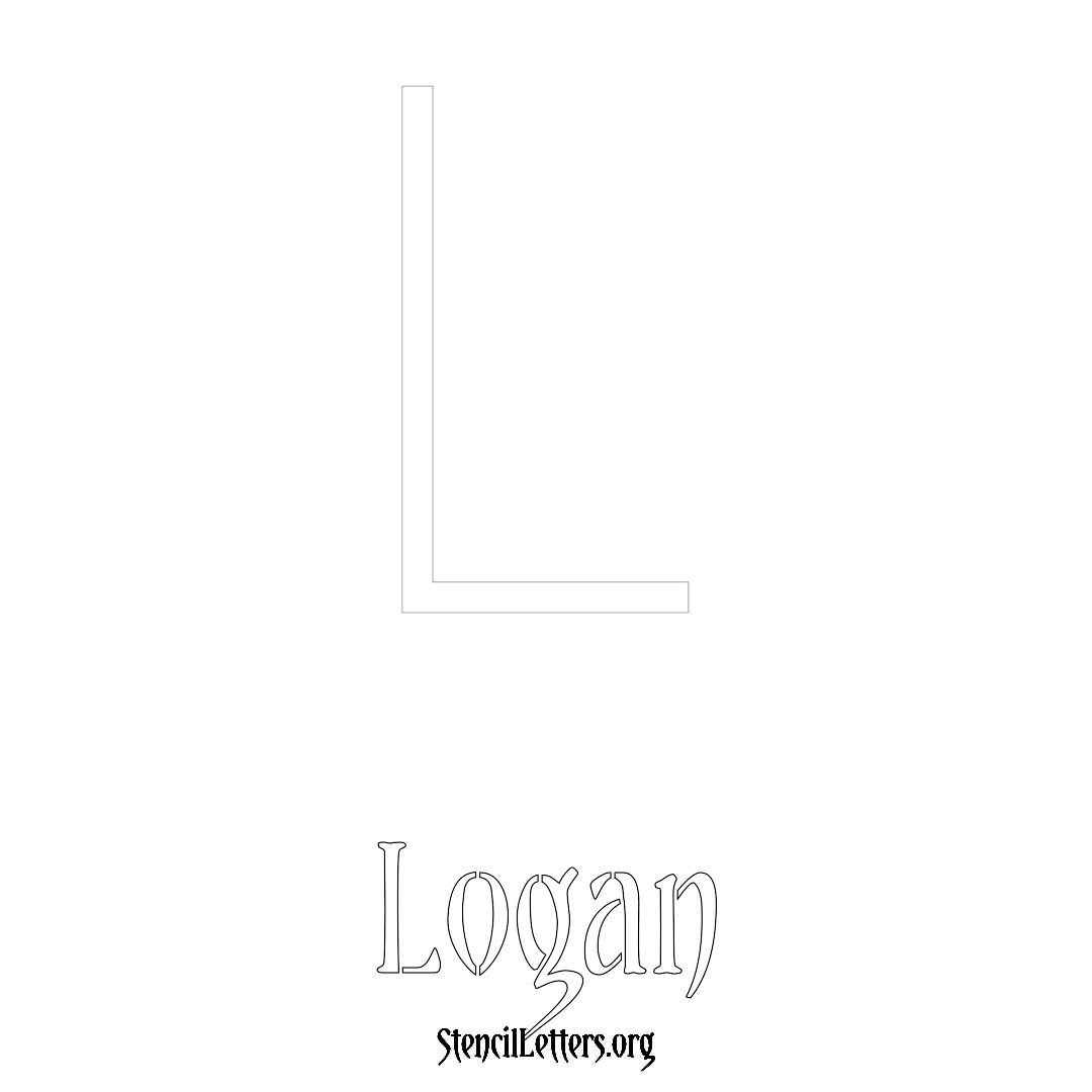 Logan printable name initial stencil in Simple Elegant Lettering
