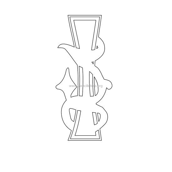 floral wall stencil letter j