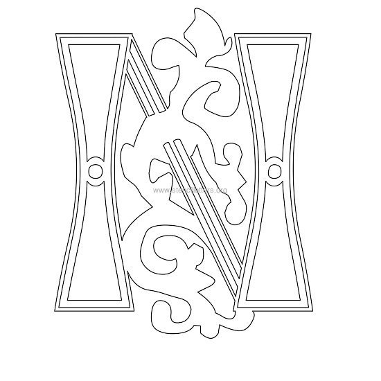 floral wall stencil letter n