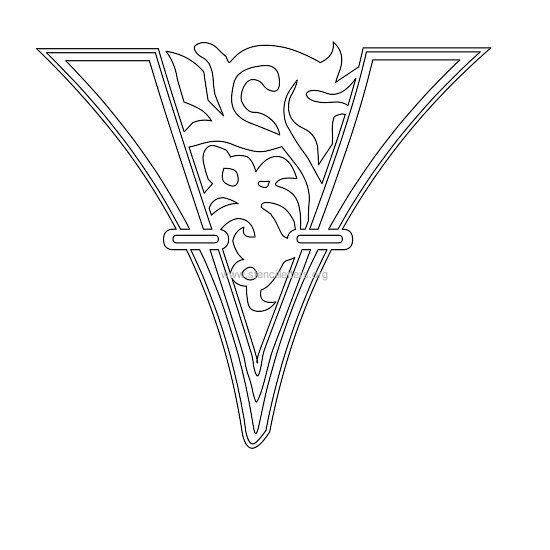 floral wall stencil letter v