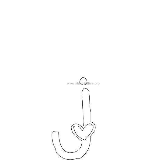 heart design stencil letter j heart design stencil letter j