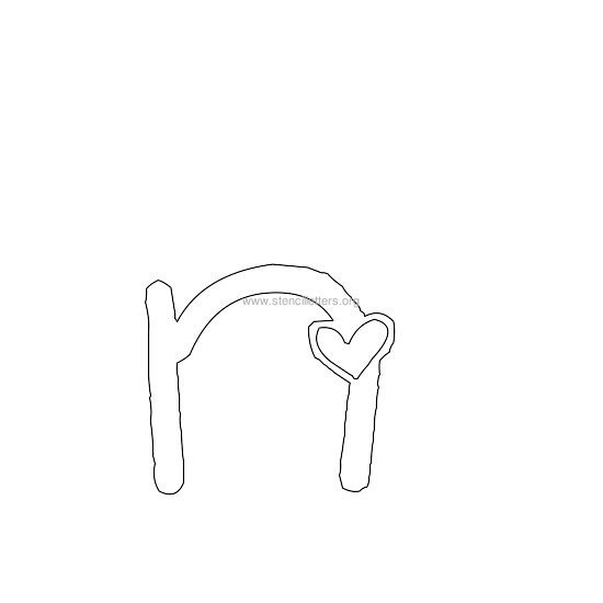 heart design stencil letter n heart design stencil letter n