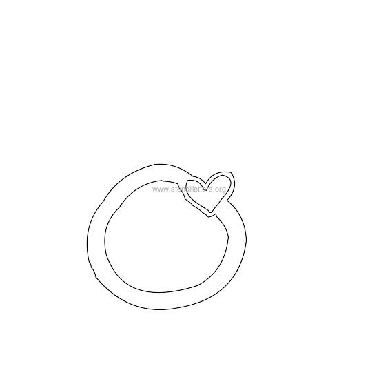 heart design stencil letter o heart design stencil letter o