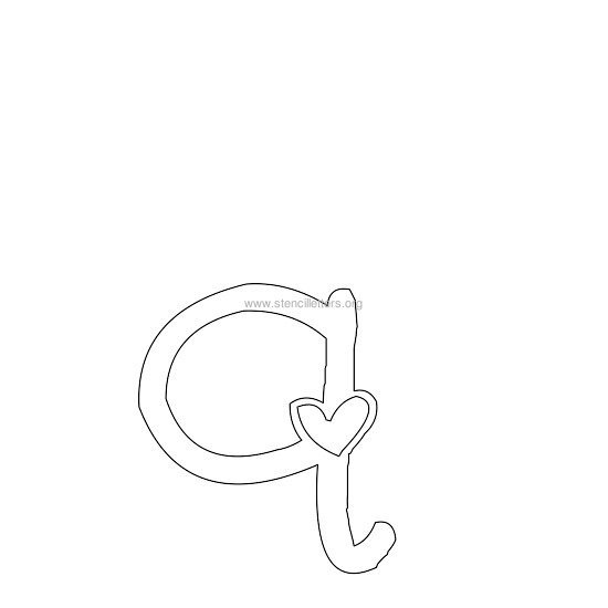 heart design stencil letter q heart design stencil letter q