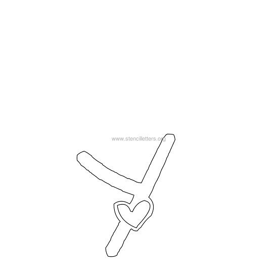 heart design stencil letter y heart design stencil letter y