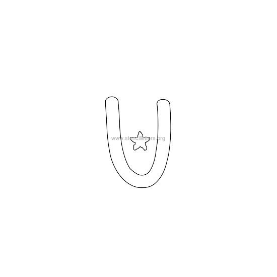 star design stencil letter u star design stencil letter u