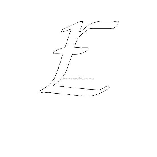 uppercase calligraphy wall stencil letter e uppercase calligraphy wall stencil letter e