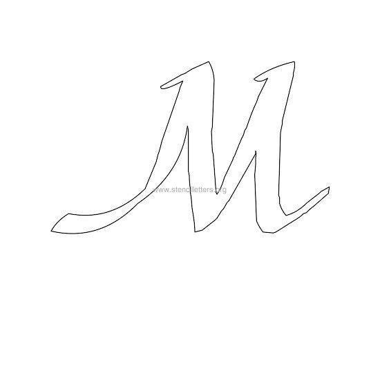uppercase calligraphy wall stencil letter m uppercase calligraphy wall stencil letter m