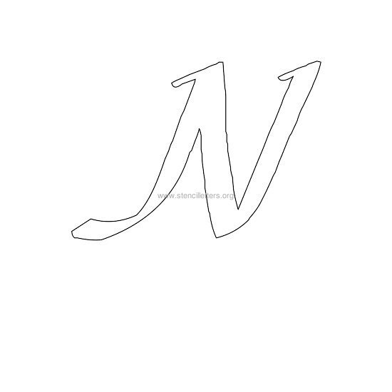uppercase calligraphy wall stencil letter n uppercase calligraphy wall stencil letter n