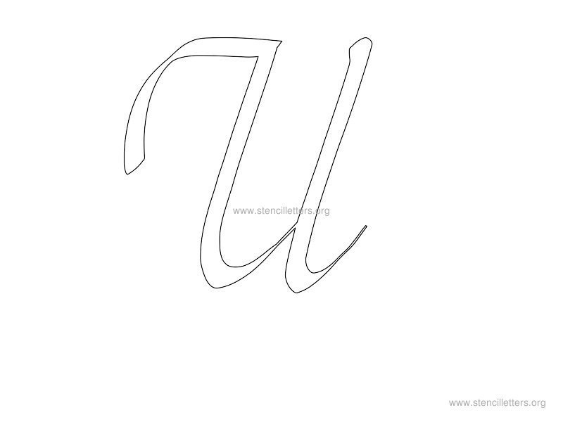 cursive wall stencil letter u cursive wall stencil letter u