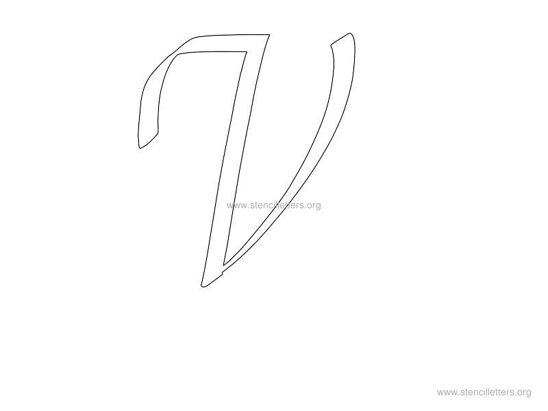 cursive wall stencil letter v cursive wall stencil letter v