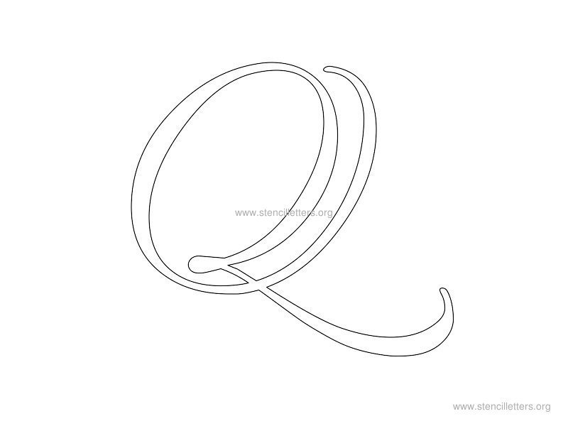 cursive wall stencil letter q cursive wall stencil letter q