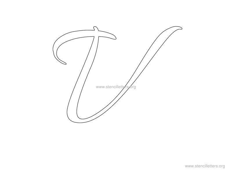 cursive wall stencil letter v cursive wall stencil letter v