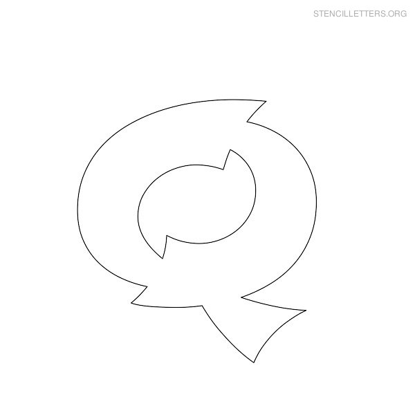 Stencil Letter Japanese Q