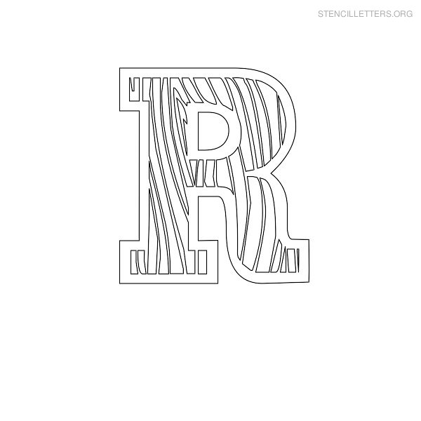 Stencil Letter Wooden R
