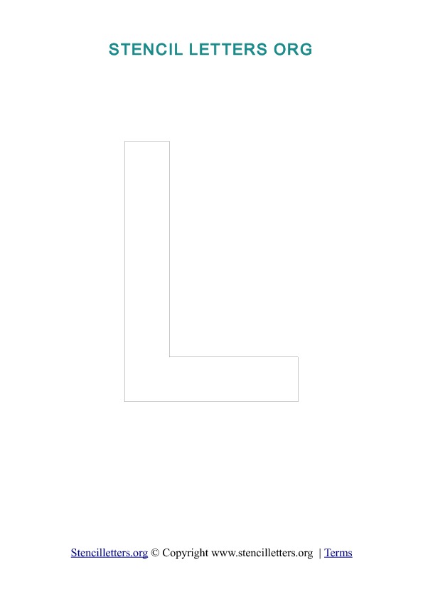 PDF Stencil Template Outline L