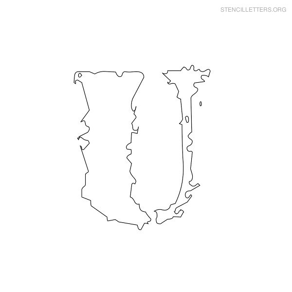 Stencil Letter Bubble U Stencil Letter Bubble U