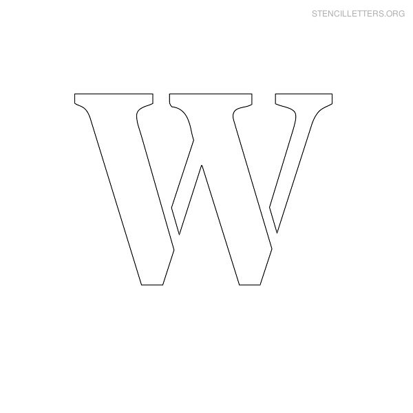 Stencil Letter Uppercase W