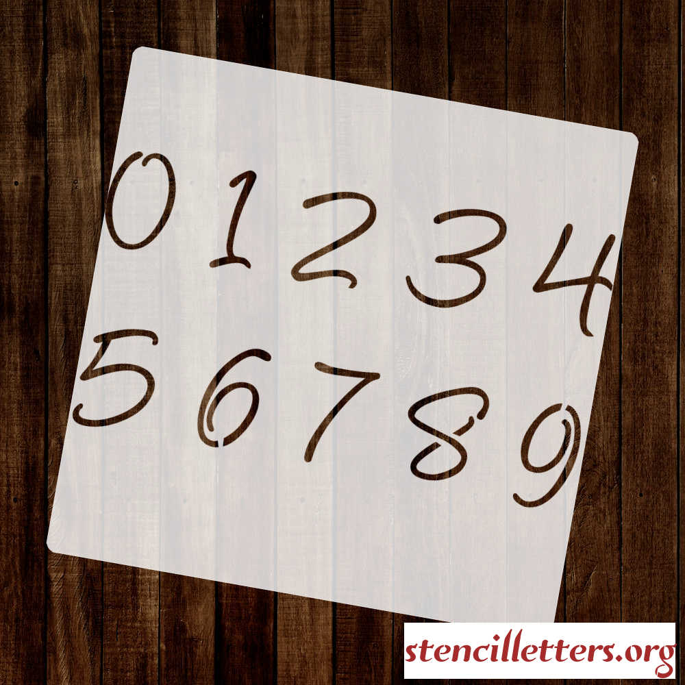 WRITTEN in CURSIVE number stencil WRITTEN in CURSIVE number stencil