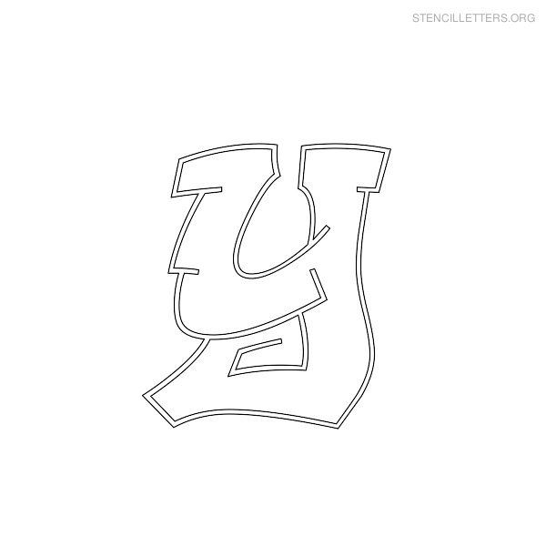 Stencil Letter Graffiti Y